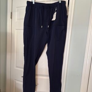 Blue Jogger Sweatpants with Elastic Waistband and Tapered Legs